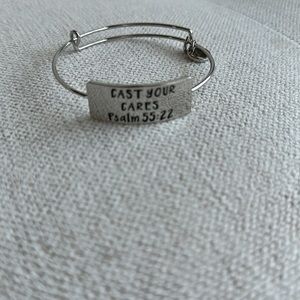 Cast Your Cares Silver Tone Thin Wire Bracelet